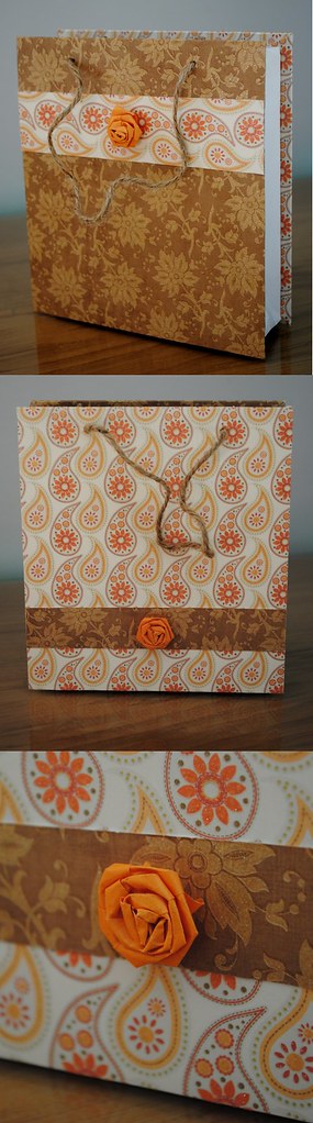 Hand Made Paper Bag (from an envelope, a cereal box and pretty paper)