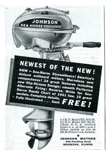 1941 Johnson Sea Horse Outboard Motor Advertisement Popular Mechanics April 1941