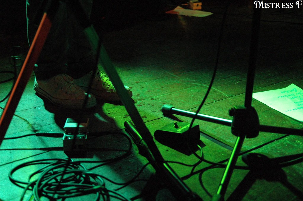 the sweat on the stage.