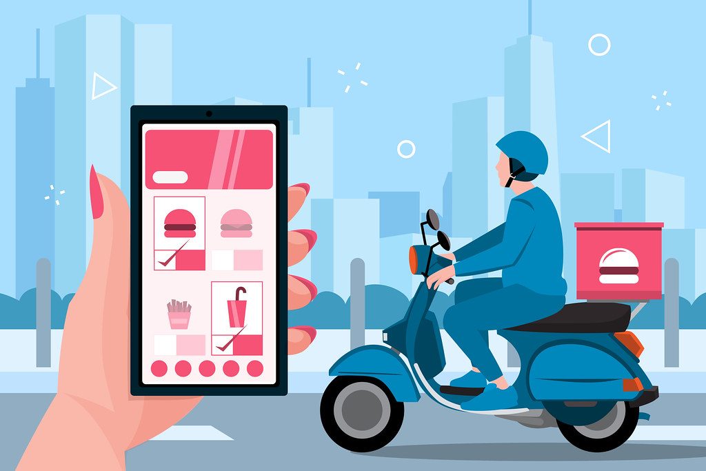 Delivery Driver Delivering Takeout