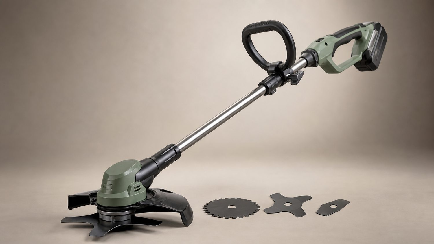 Illustration for cordless strimmer with blades