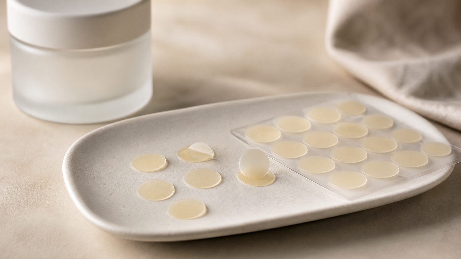 Illustration for hydrocolloid acne patches