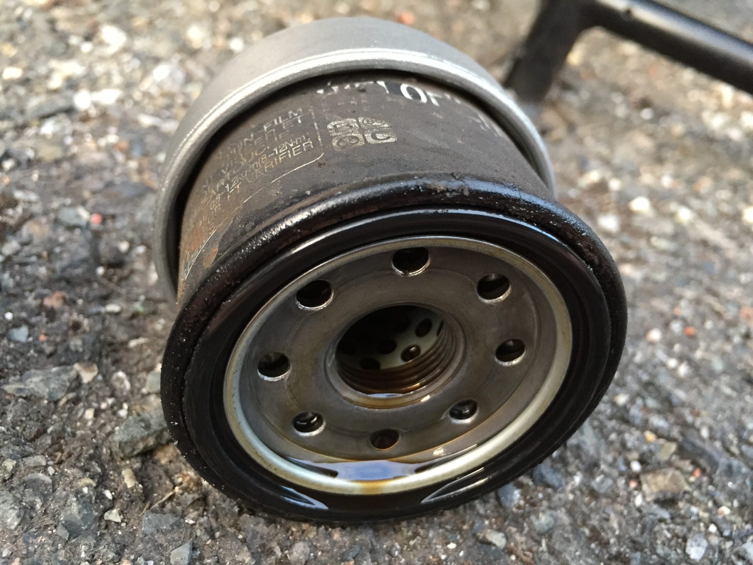 Old motorcycle engine oil filter Hiflo Filtro