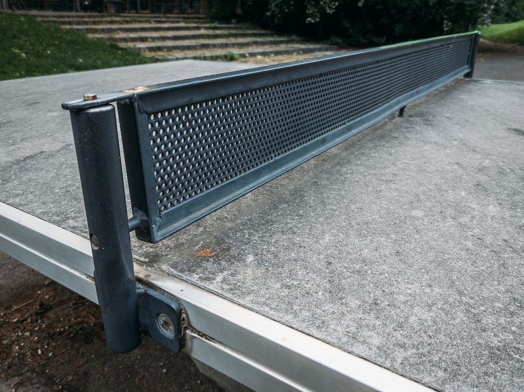 Concrete table tennis table with metal net