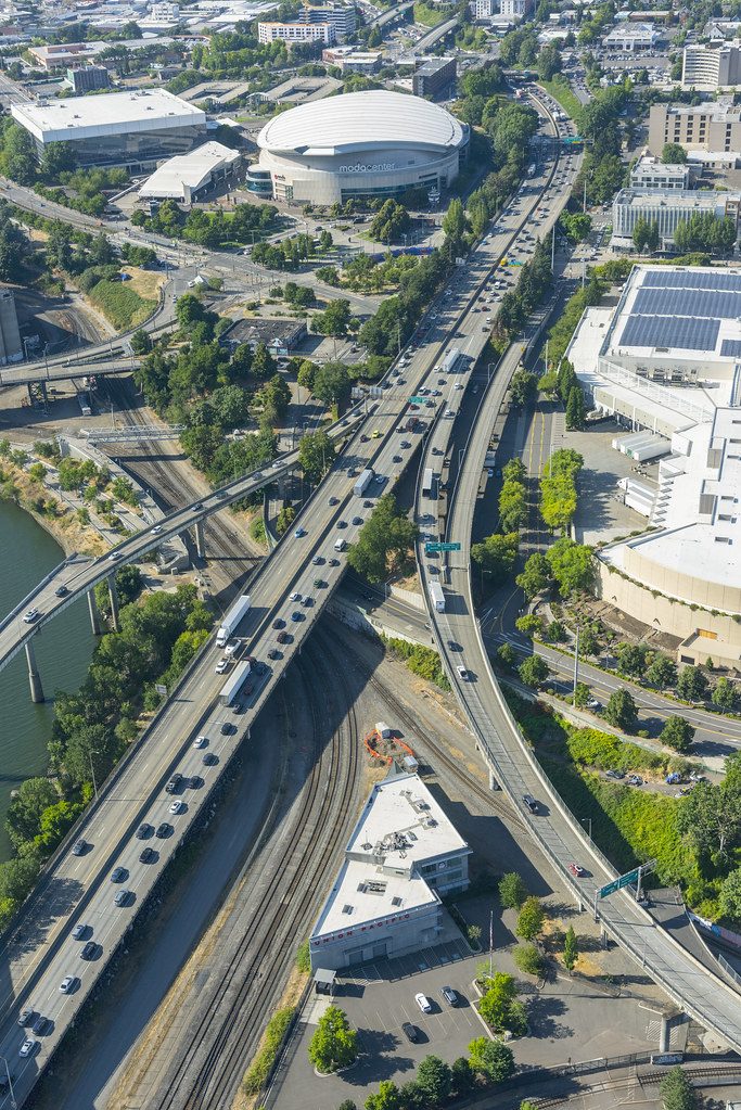 Project area looking north toward Moda Center