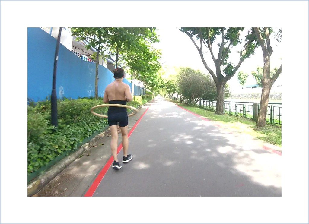 Hula hooping while jogging