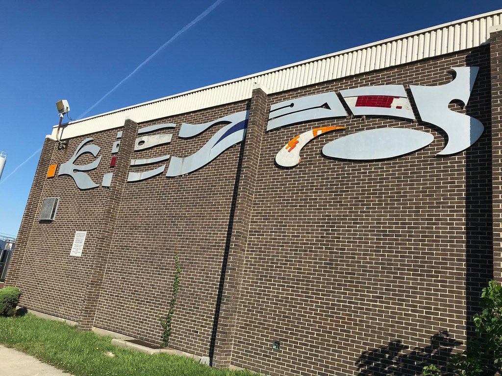 Damaged wall-mounted mosaic (1969; Earl F. Hoffman, artist), The Stadium School/Former Coldstream Park Elementary School (1969; George Vaeth, architect), 1400 Exeter Hall Avenue, Baltimore, MD 21218