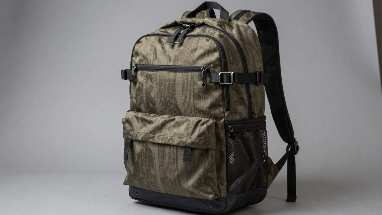 Illustration for backpack with multiple compartments