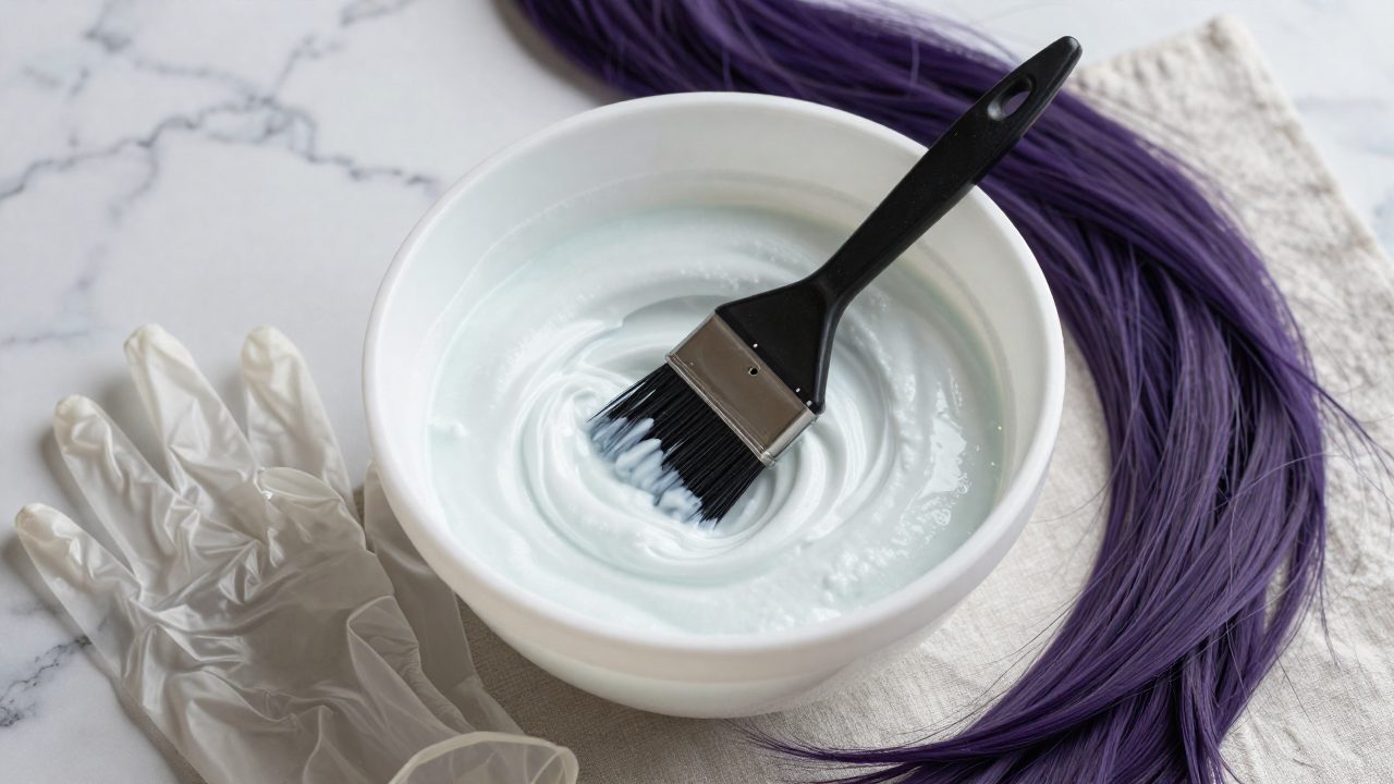 Illustration for bleach for purple hair