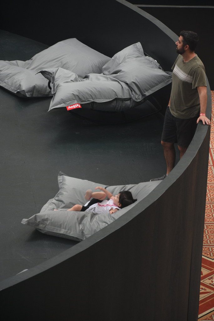 Girl Enjoying Comfy Bean Bag Chair