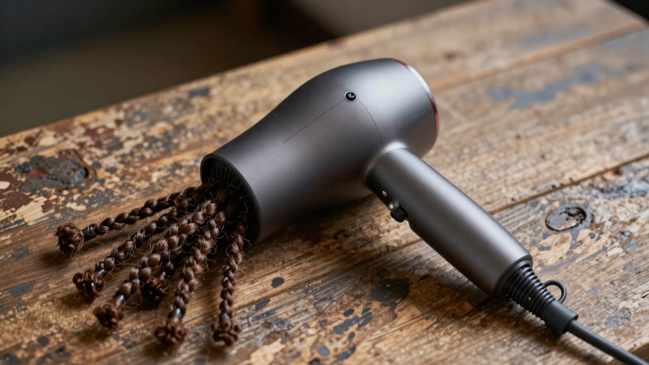 Illustration for bonnet hair dryer for dreadlocks