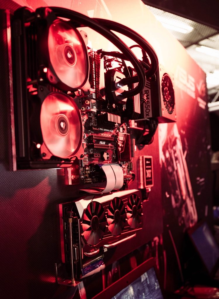 computer without case showing motherboard