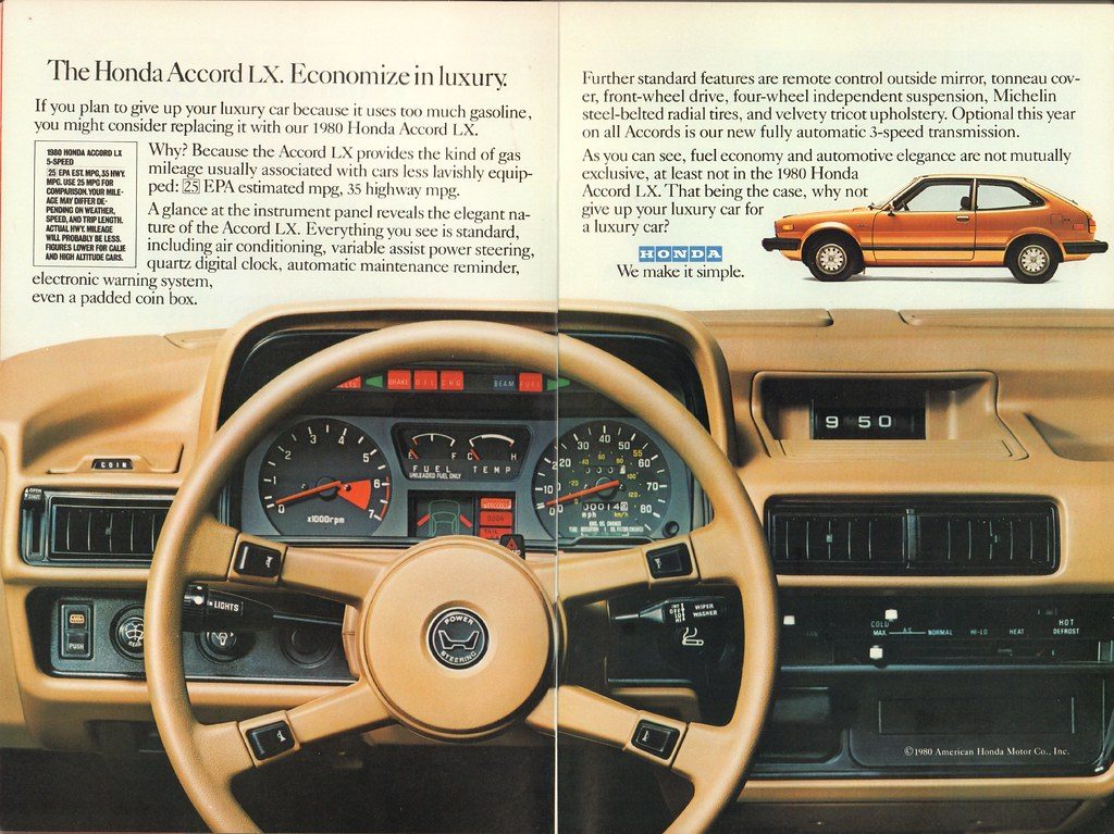 1980 Honda Accord LX Advertisement National Geographic April 1980