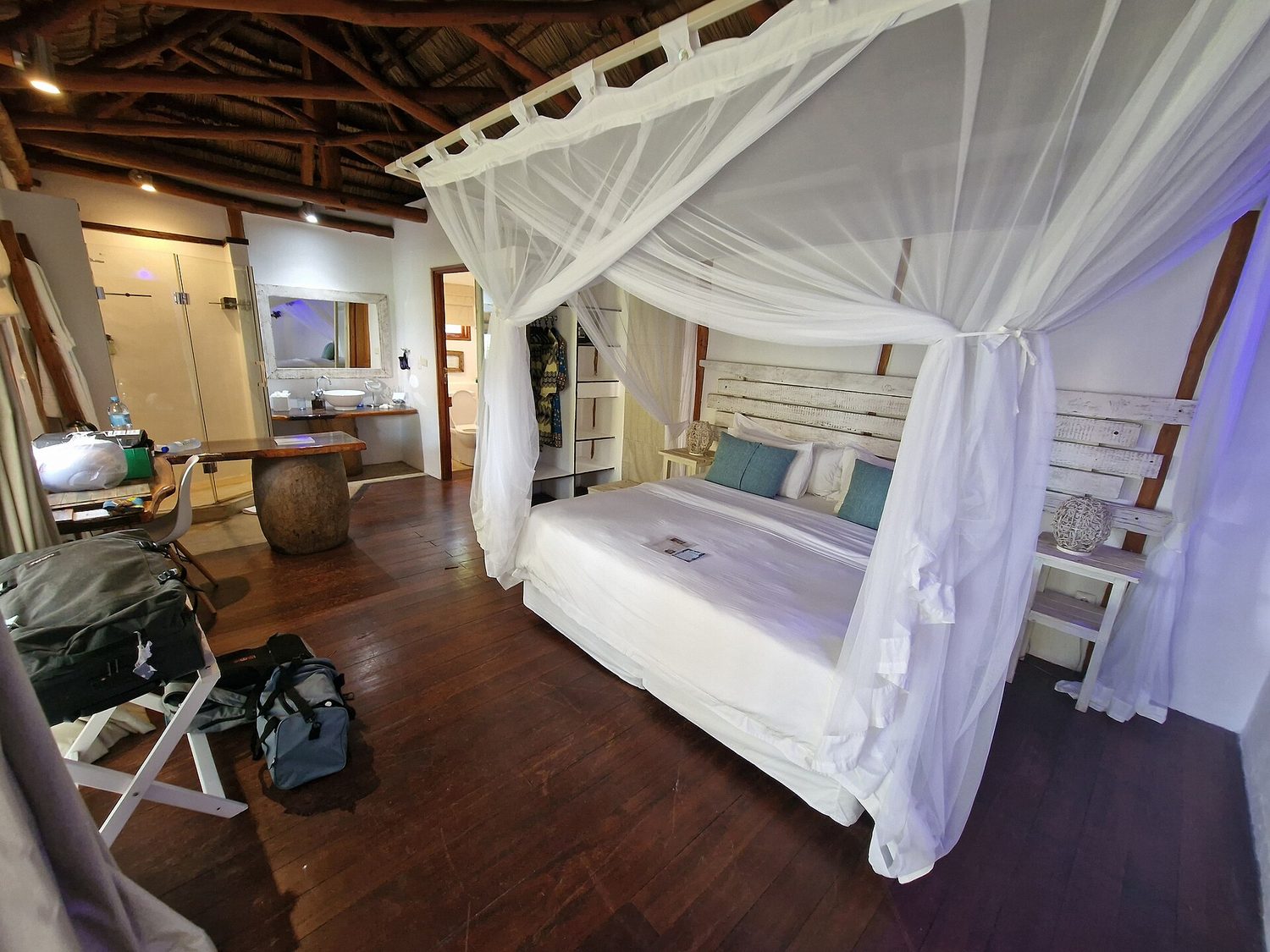 Inpregnanted mosquito nets in a malarial area in Mozambique Africa