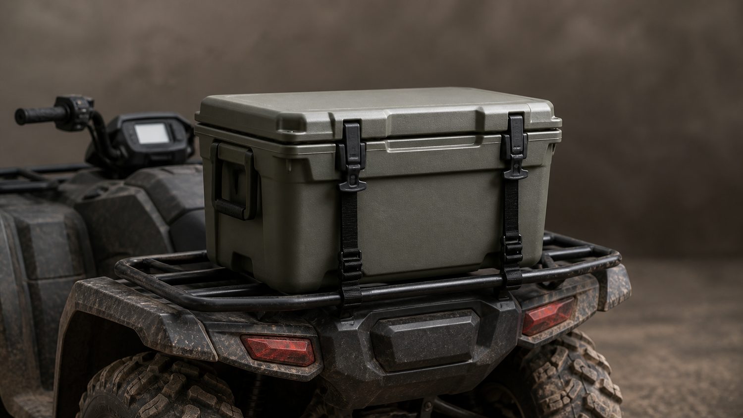 Illustration for cooler for atv rack