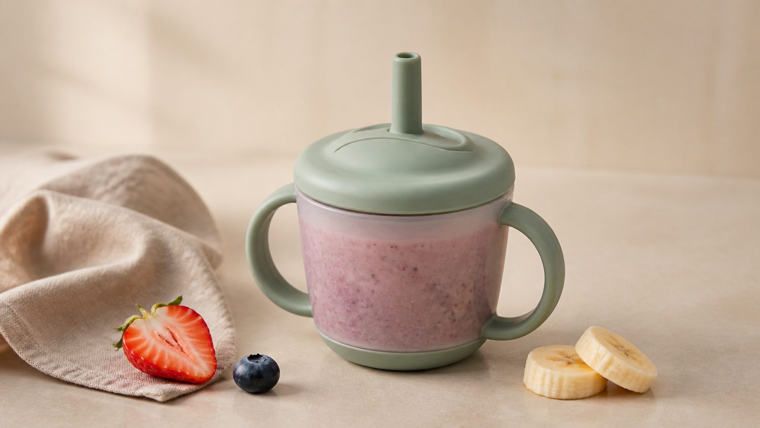 Illustration for cup for baby smoothies