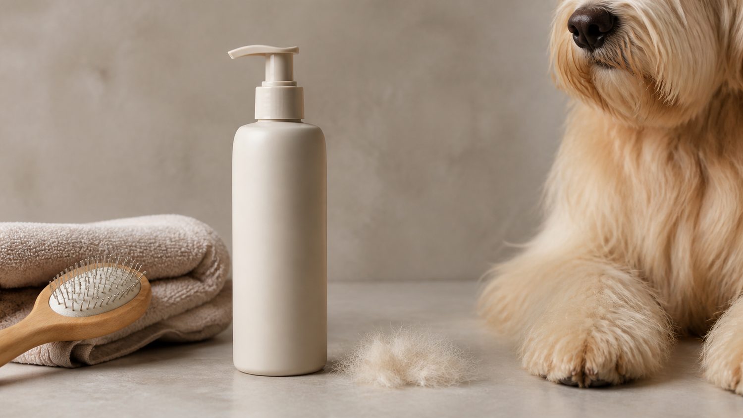 Illustration for dog shampoo for dander control