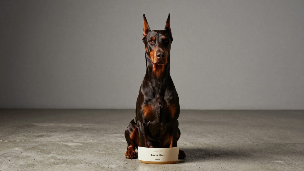 Illustration for dog shampoo for doberman