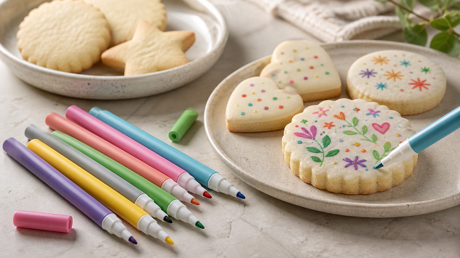 Illustration for edible markers for cookies
