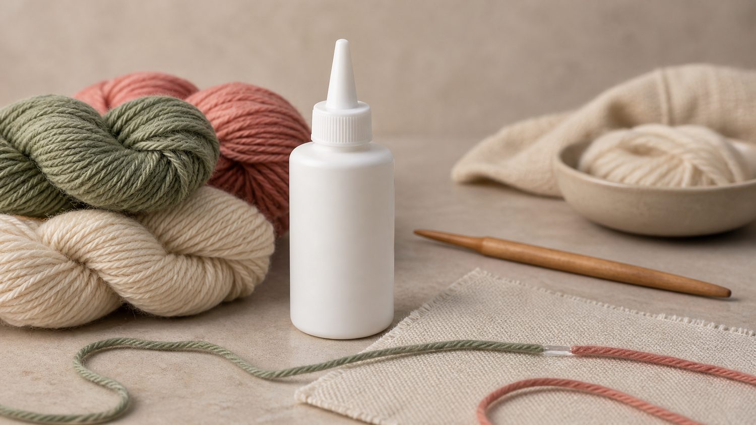 Illustration for fabric glue for yarn