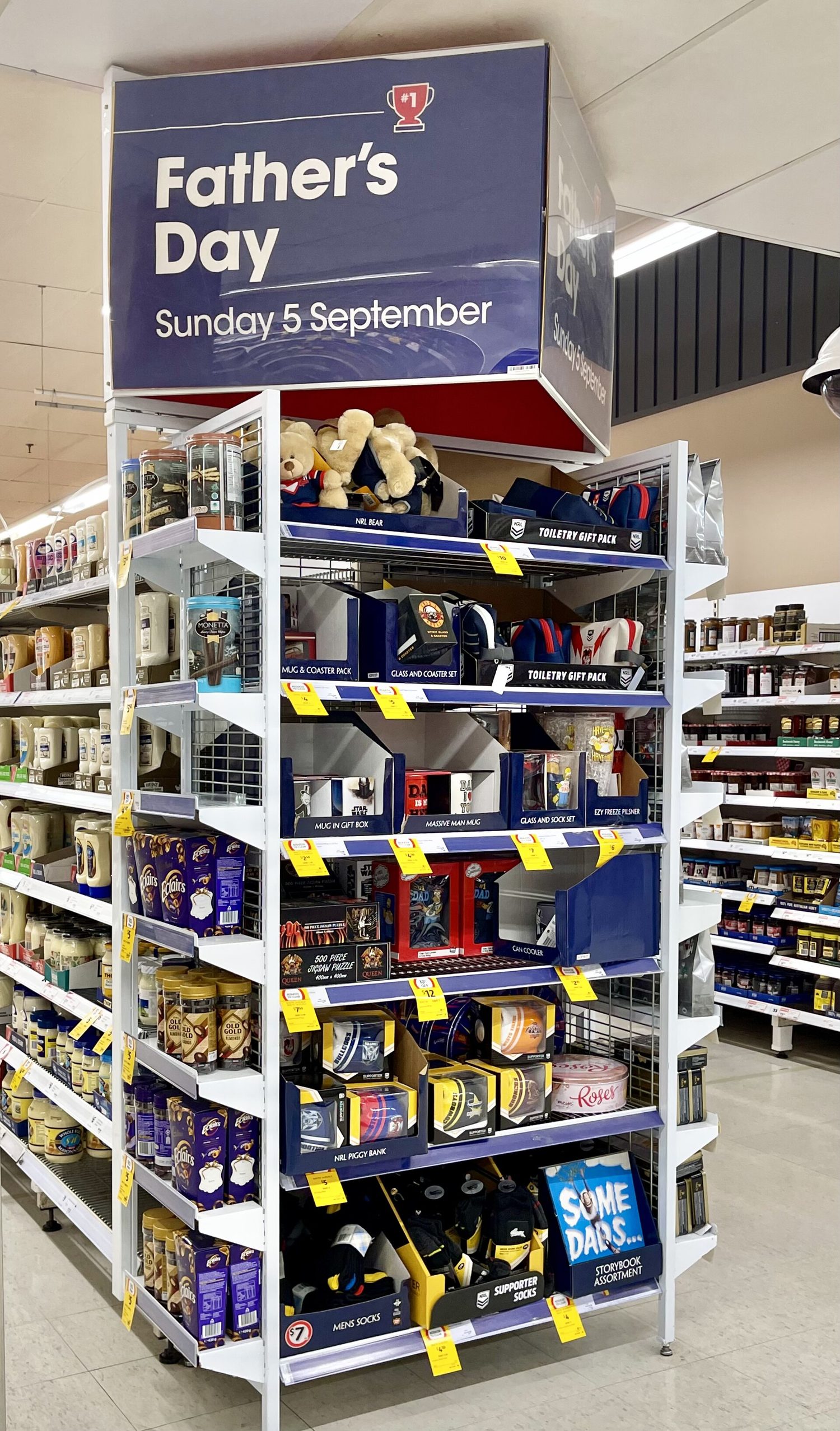 Father’s Day gifts in supermarkets, Brisbane, Queensland, 2021
