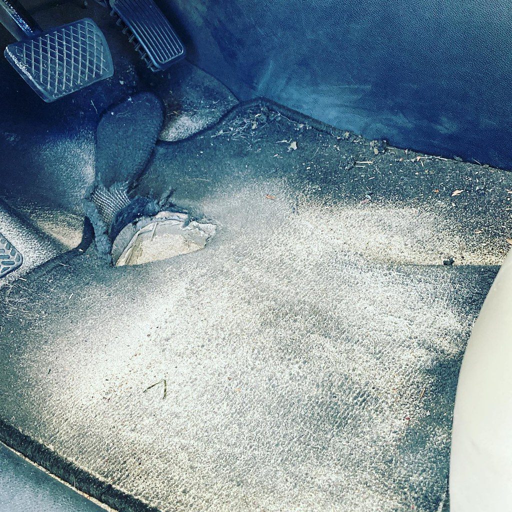 Q: Joe, you go to the beach a lot. What does the floor mat in your car look like? A: a beach
