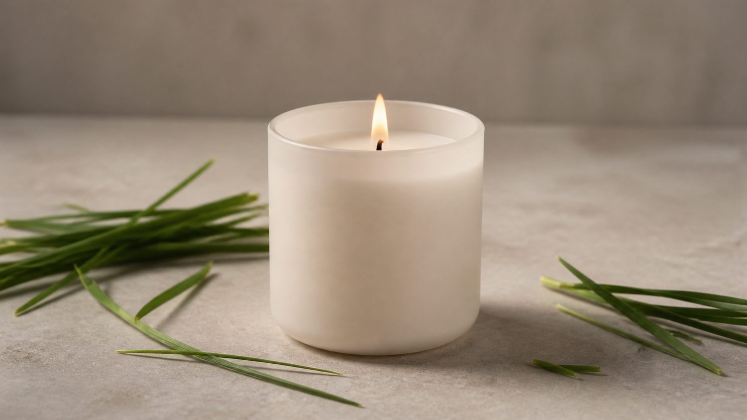Illustration for fresh cut grass candle