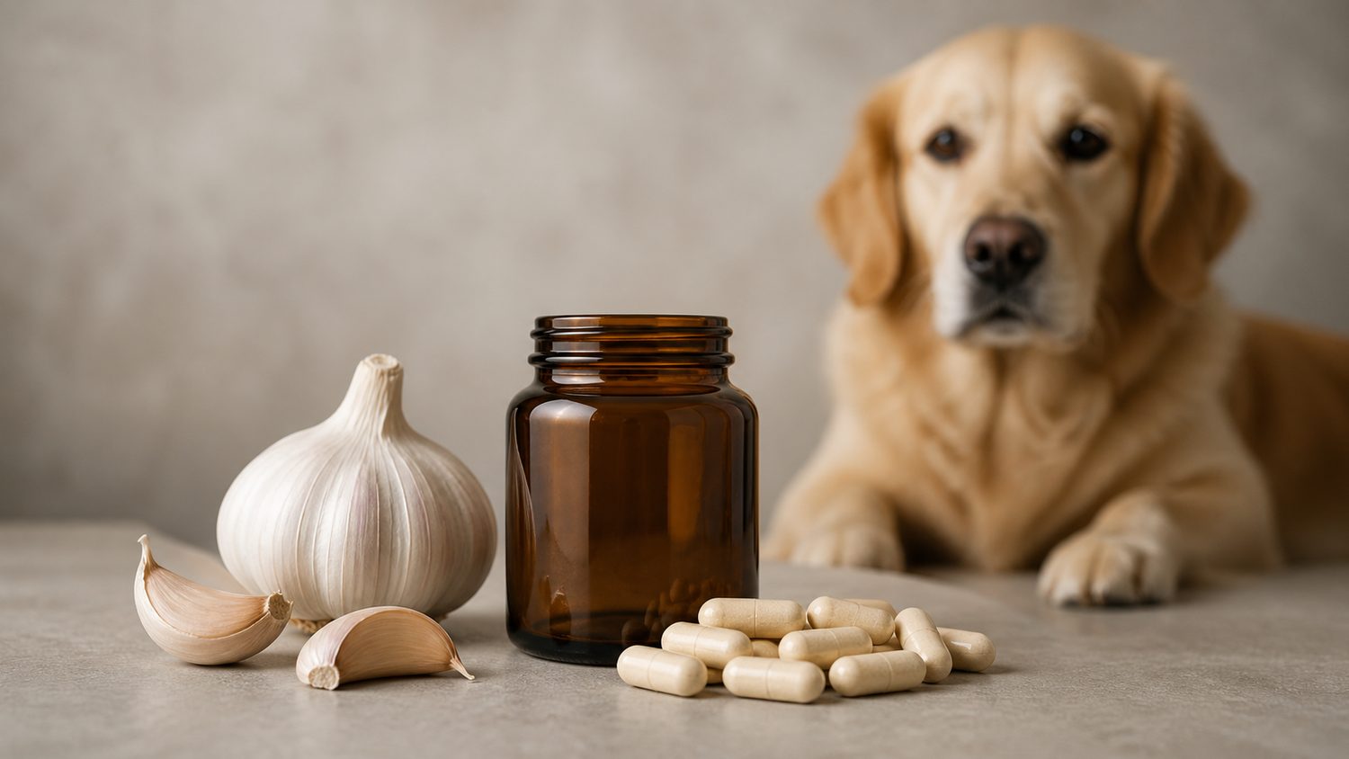 Illustration for garlic pills for dogs