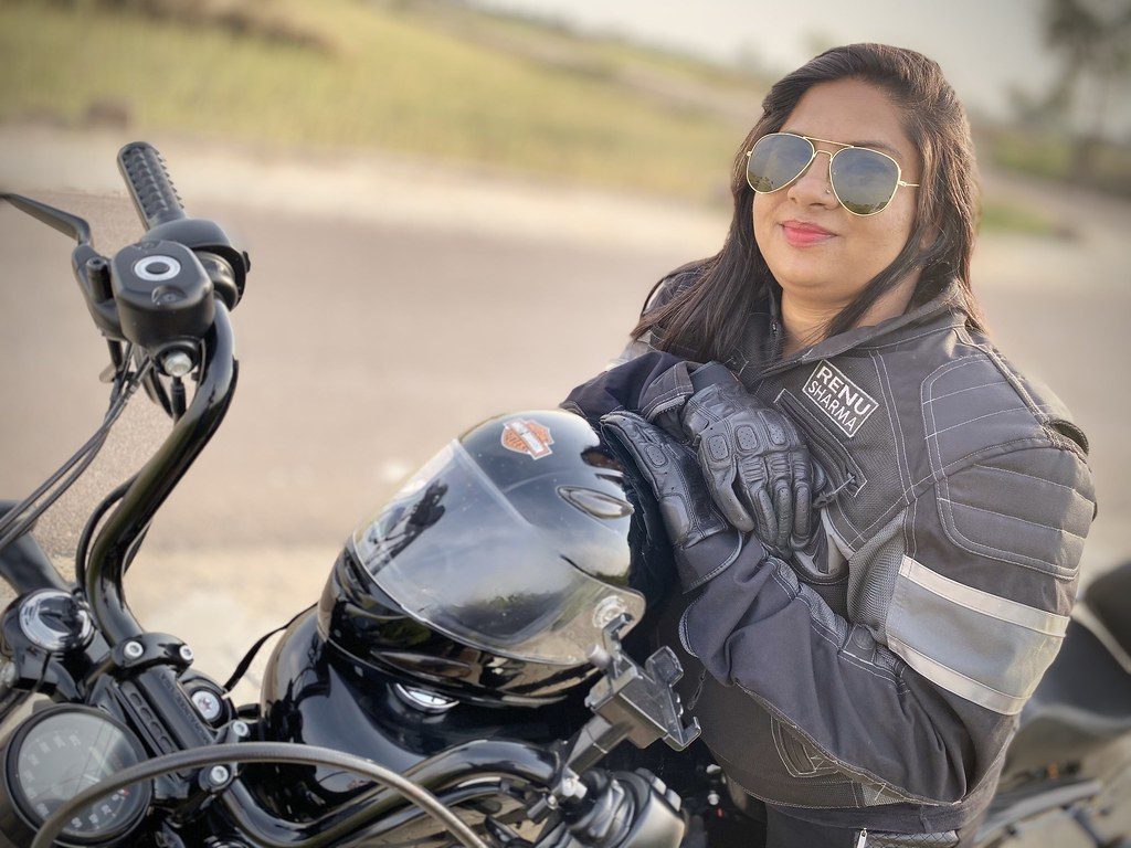 Renu Sharma with her Harley Davidson Forty-Eight