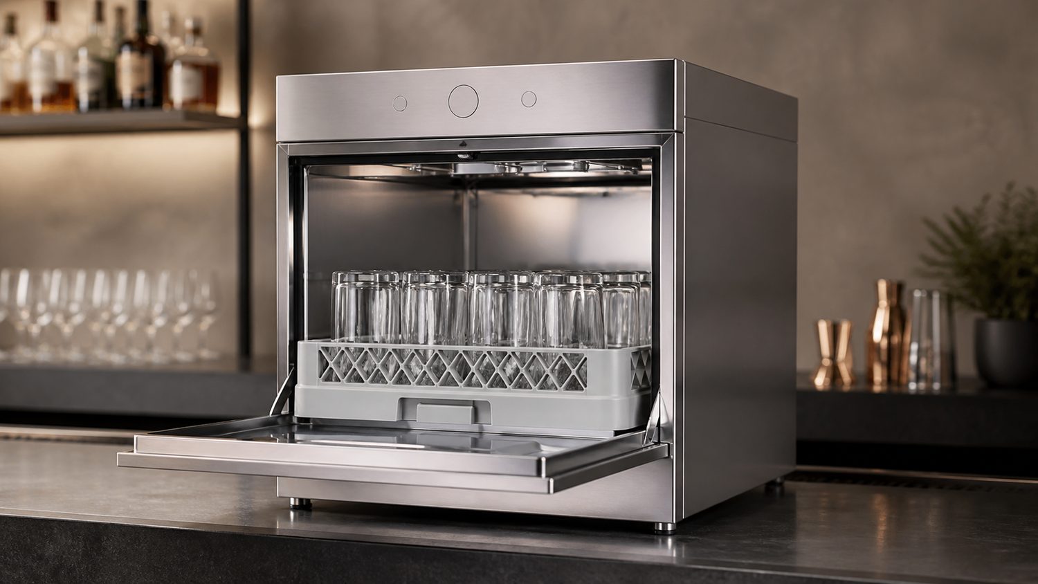 Illustration for glass washer for bar