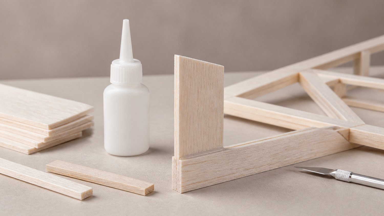 Illustration for glue for balsa wood