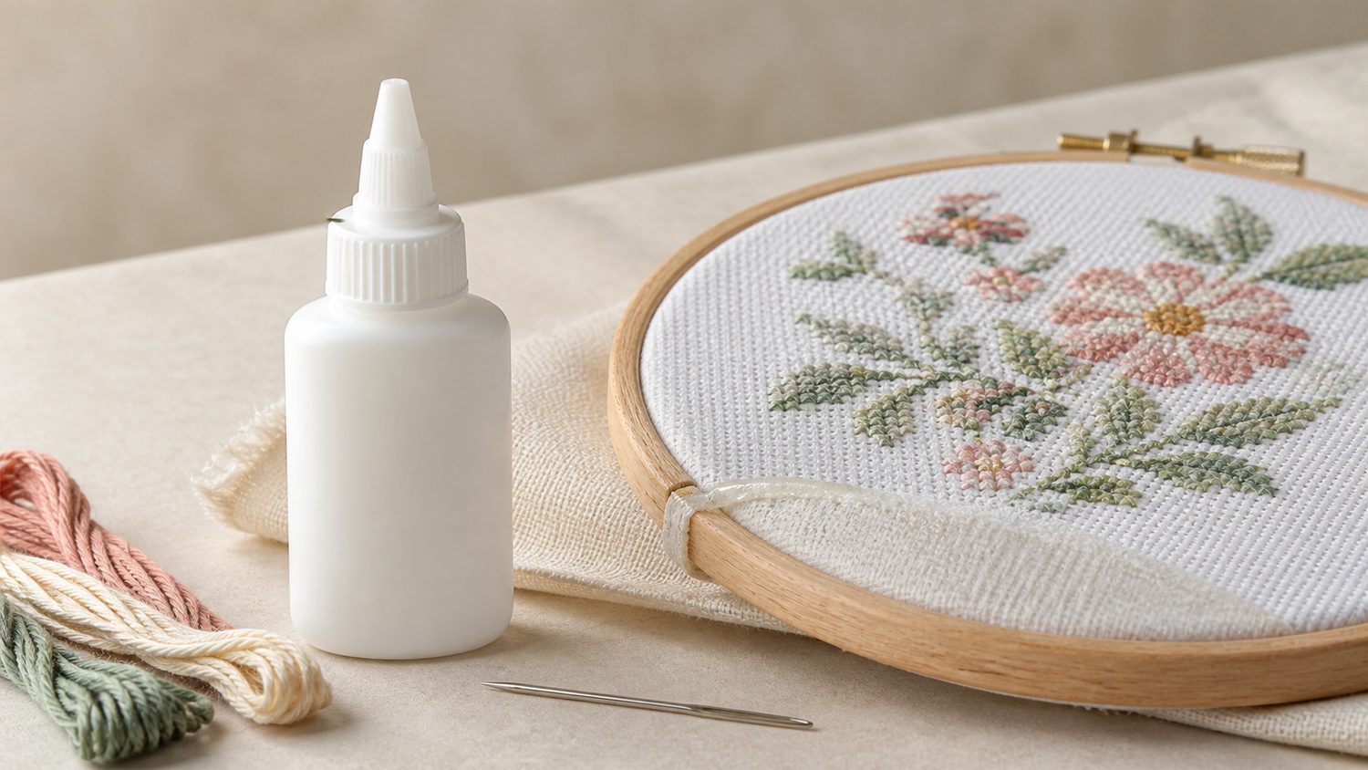 Illustration for glue for cross stitch