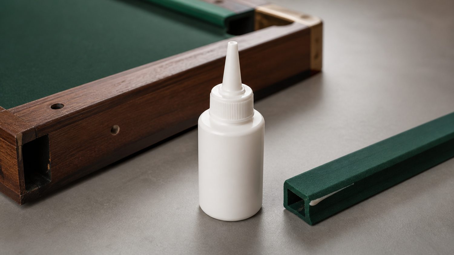 Illustration for glue for pool table bumpers