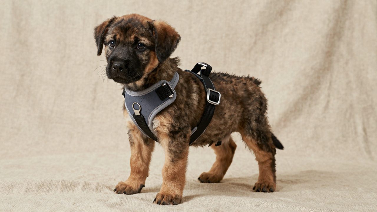 Illustration for harness for gsp puppy