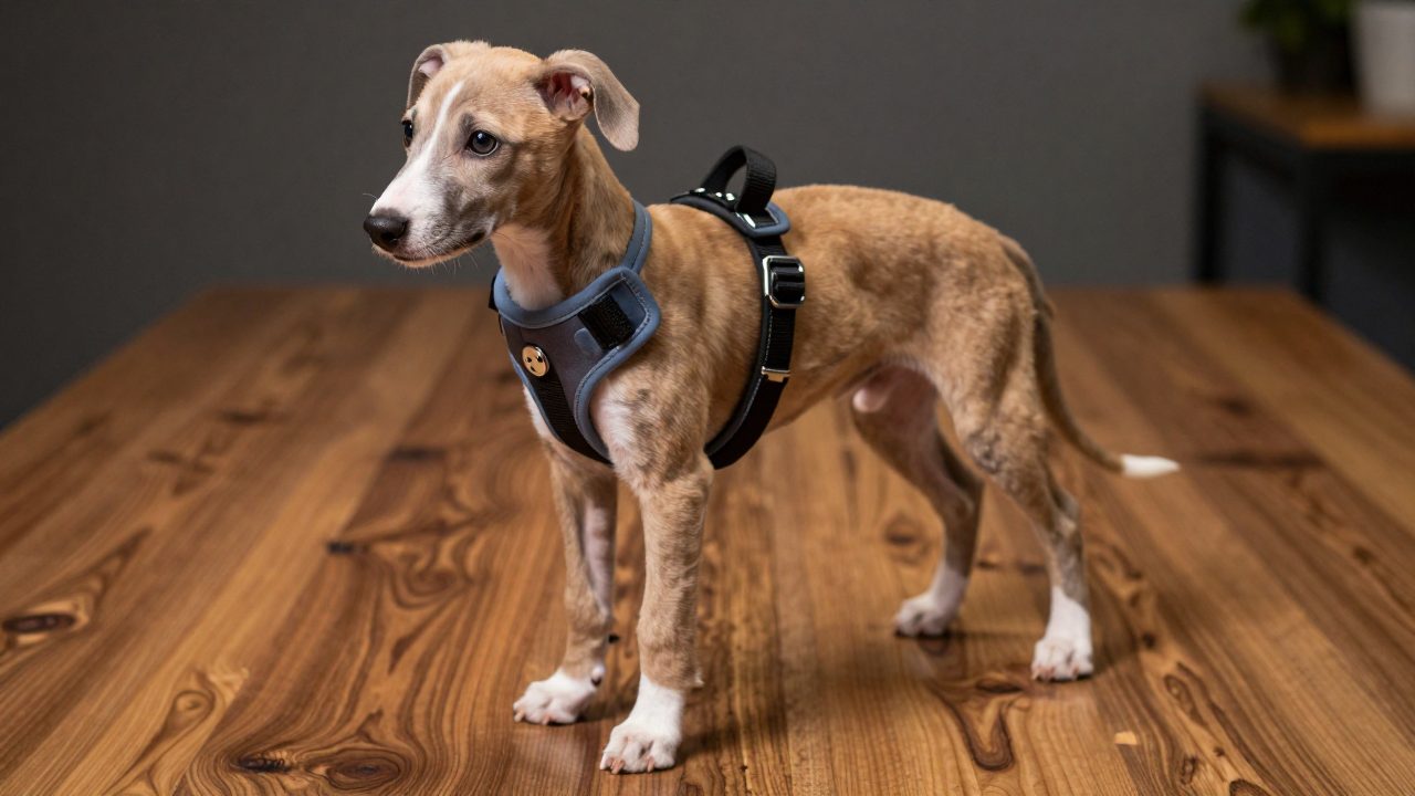 Illustration for harness for whippet puppy