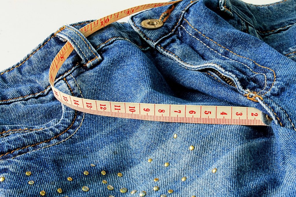 Free jean pants, tape measure