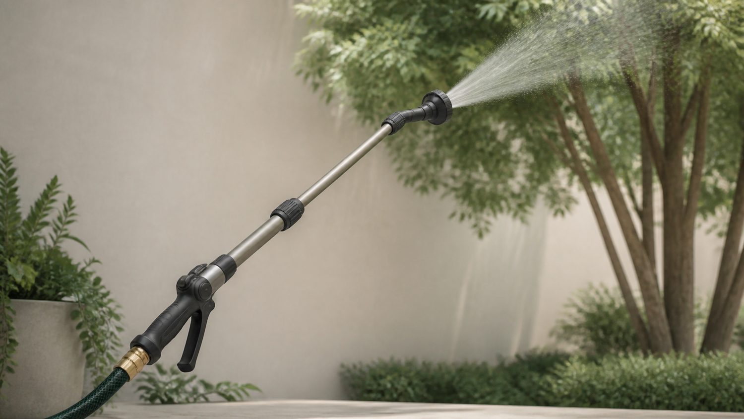 Illustration for hose end sprayer for tall trees