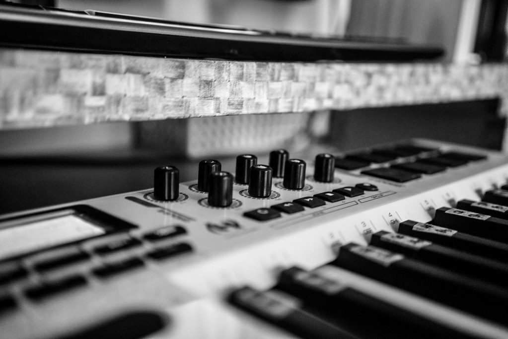 Electronic Keyboard Close Up Shot