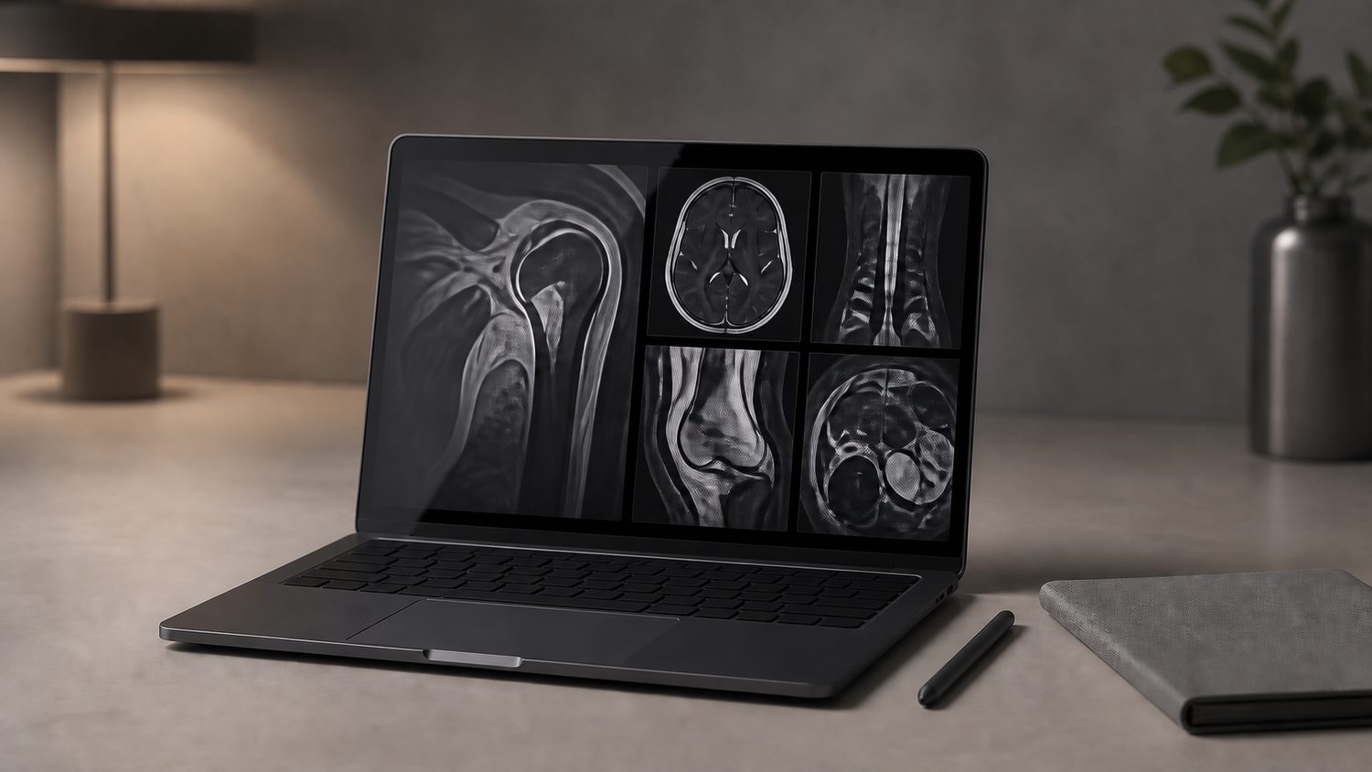 Illustration for laptop for radiology resident