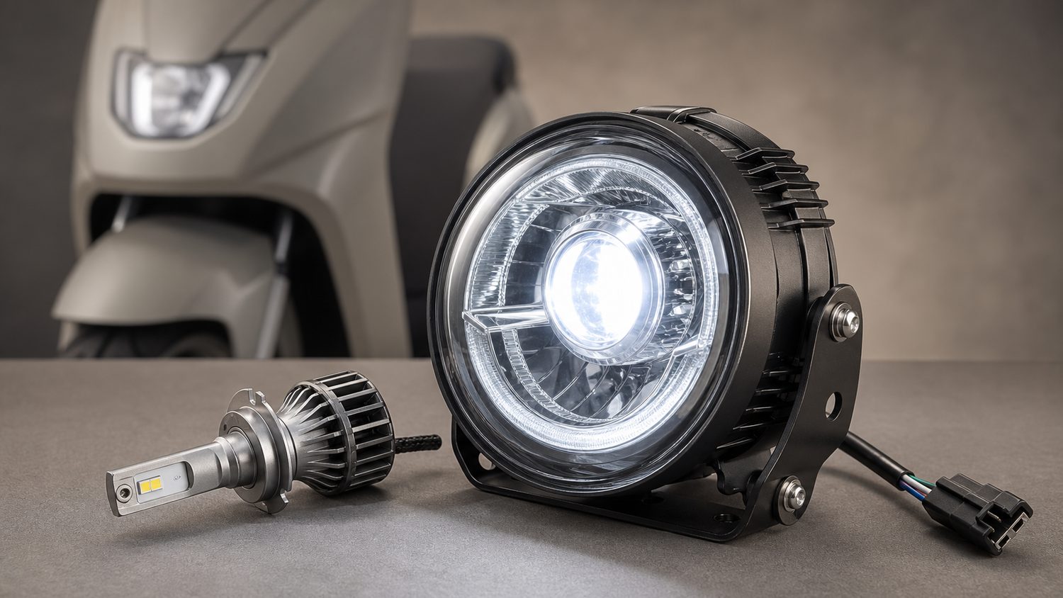 Illustration for led headlight for activa