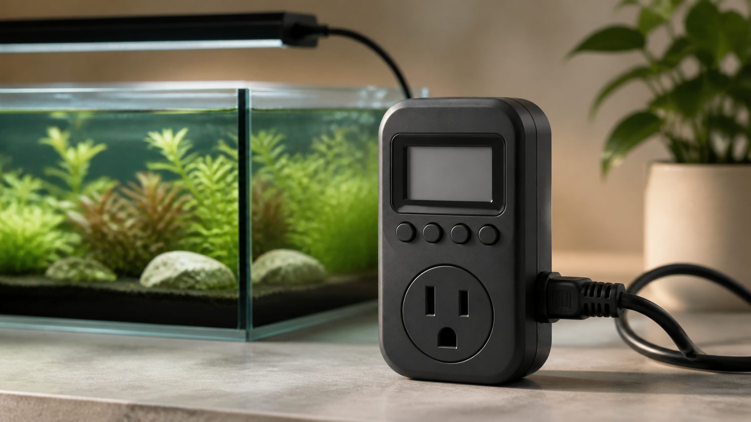 Illustration for light timer for aquarium