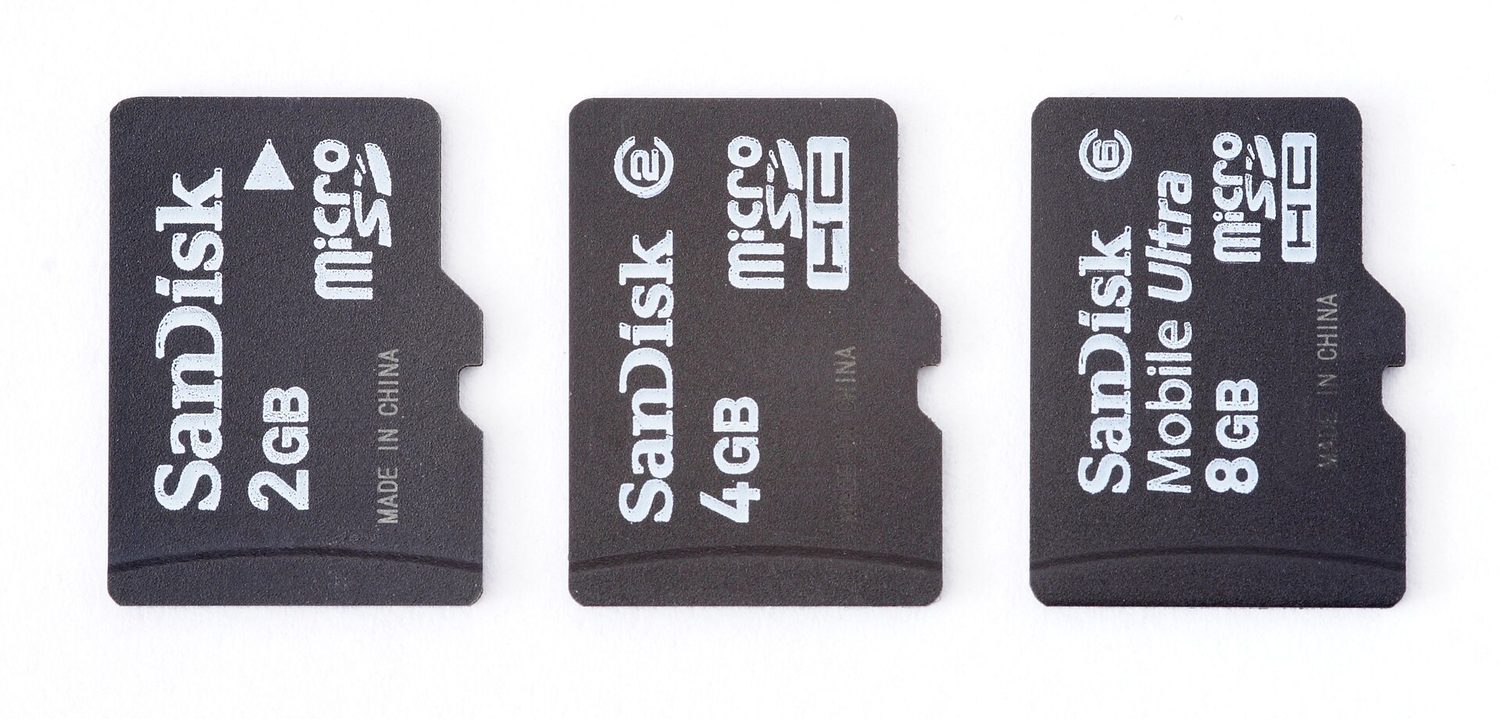 MicroSD cards 2GB 4GB 8GB