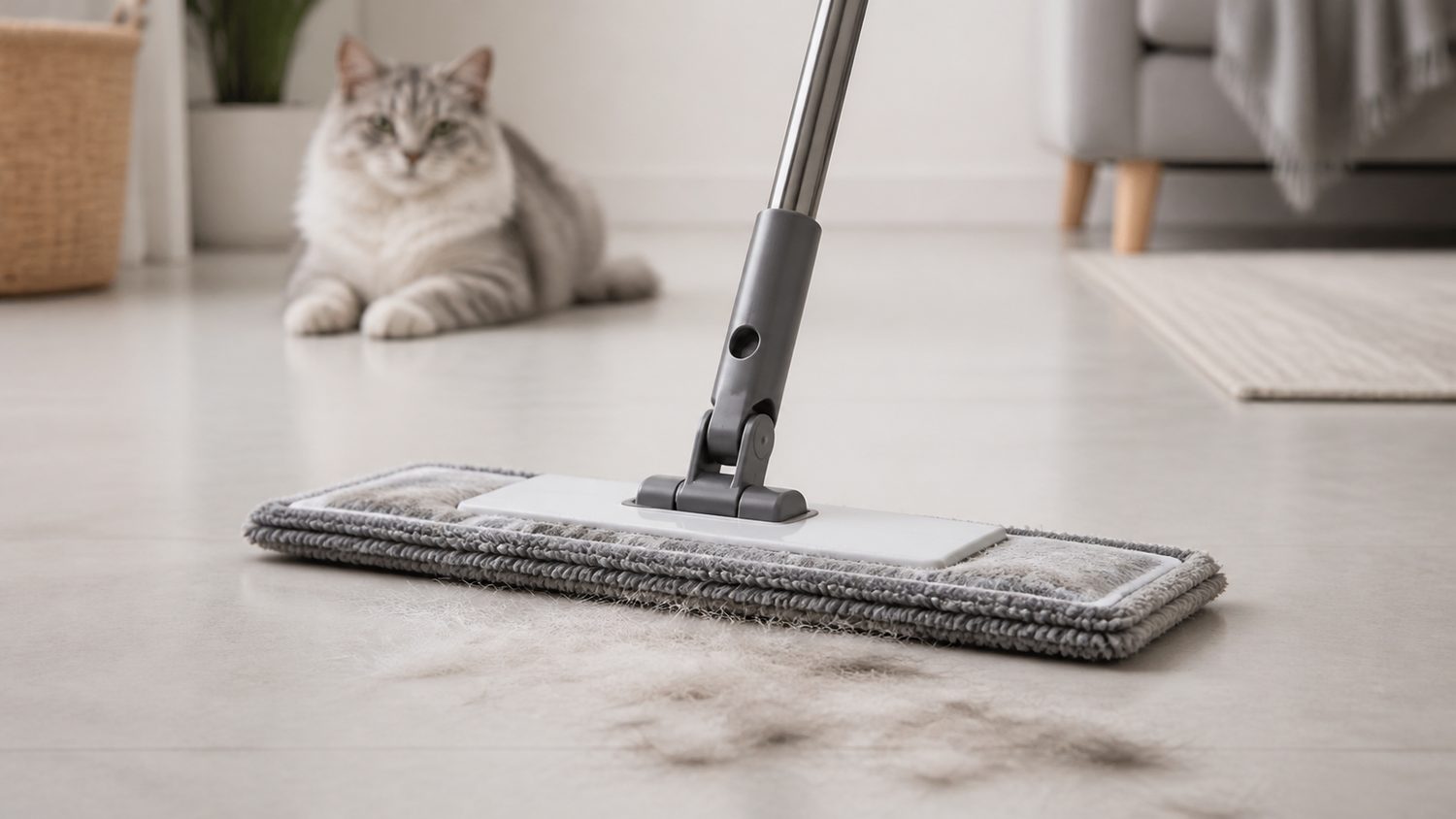 Illustration for mop for cat hair