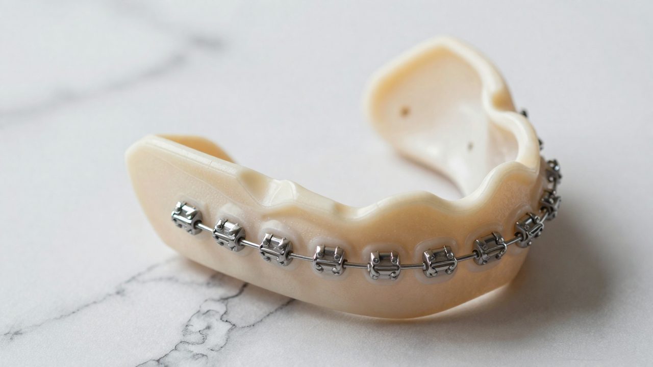 Illustration for mouth guard for wrestlers with braces