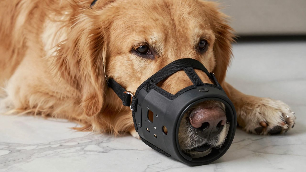 Illustration for muzzle for golden retriever