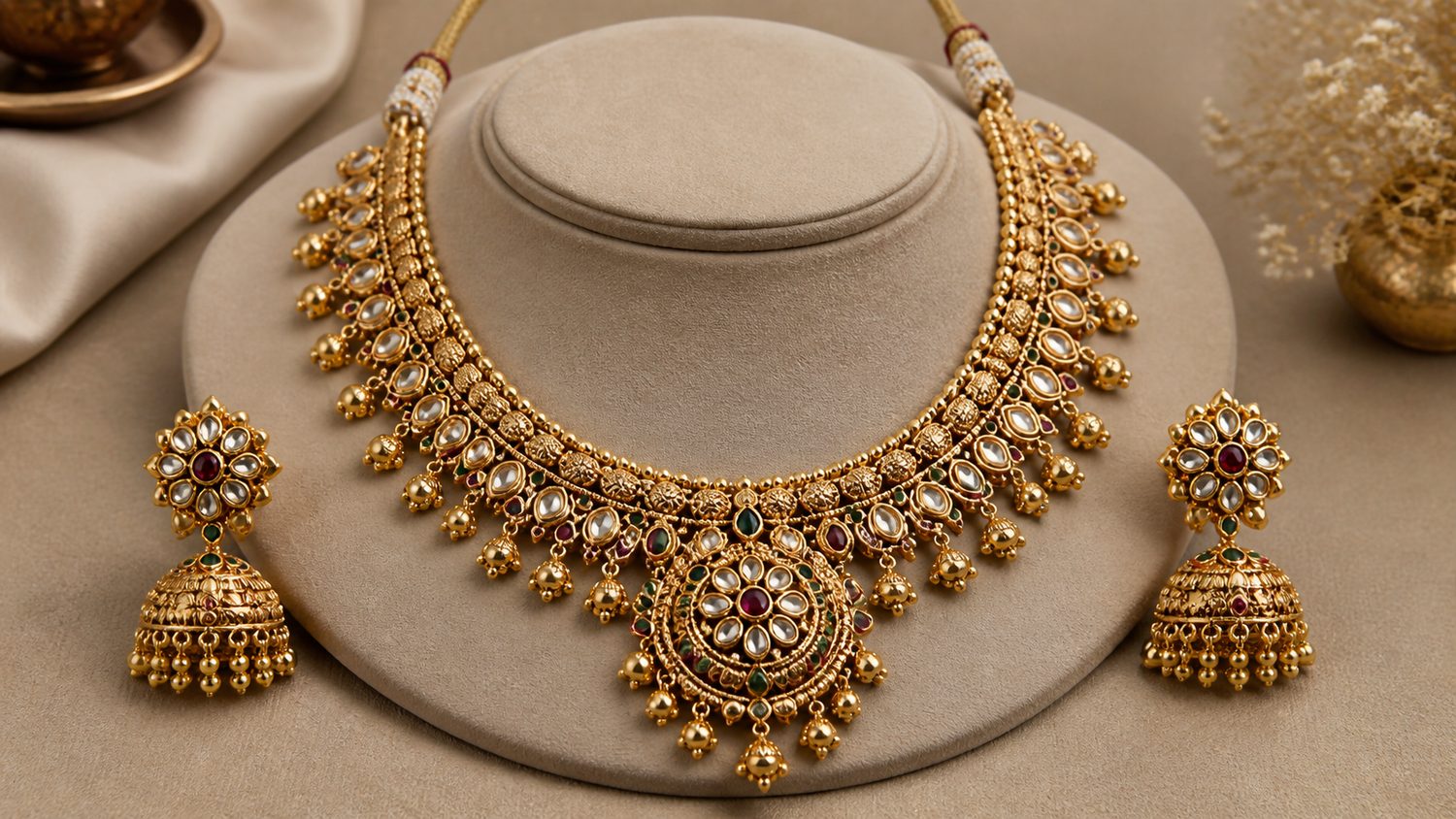 Illustration for necklace sets in india