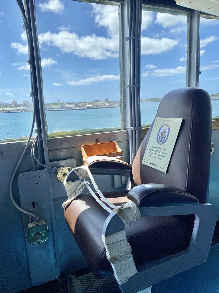 Commanding Officer’s Chair, Navigation Center, Battleship USS Missouri Memorial, Pearl Harbor, Honolulu, HI