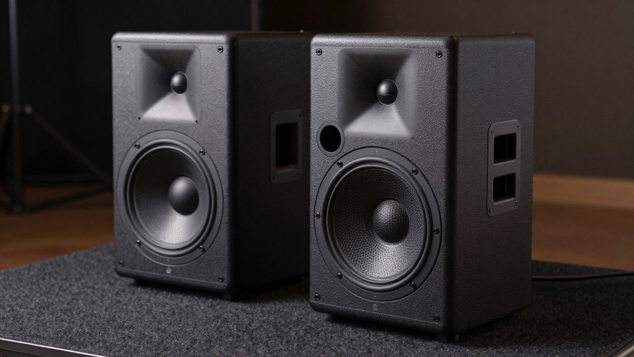 Illustration for powered stage monitor speakers