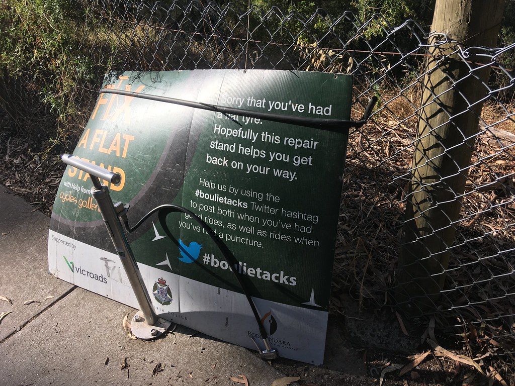 Bike puncture repair station, Melbourne