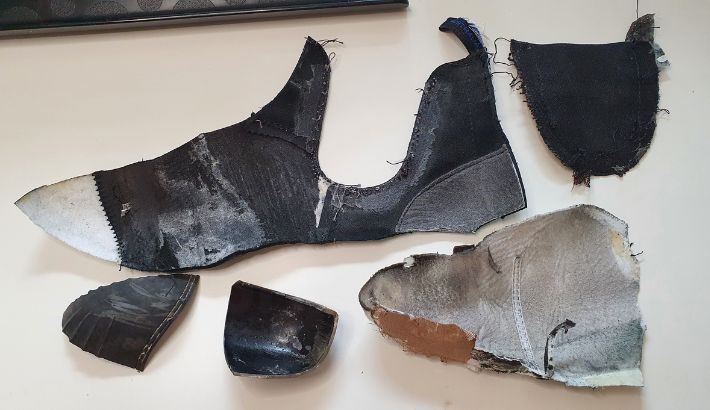 Blundstone work boots cut in half